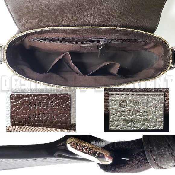 GUCCI brown Original GG Canvas & Leather crossbody flap Shoulder Messenger Bag - Picture 7 of 11